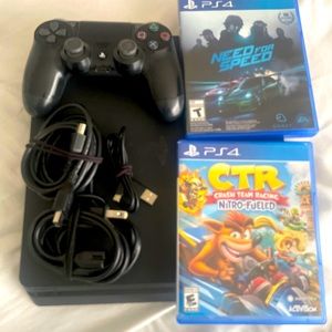 Sony PlayStation 4 Slim 500GB Gaming Console with Controller - Black/ with games